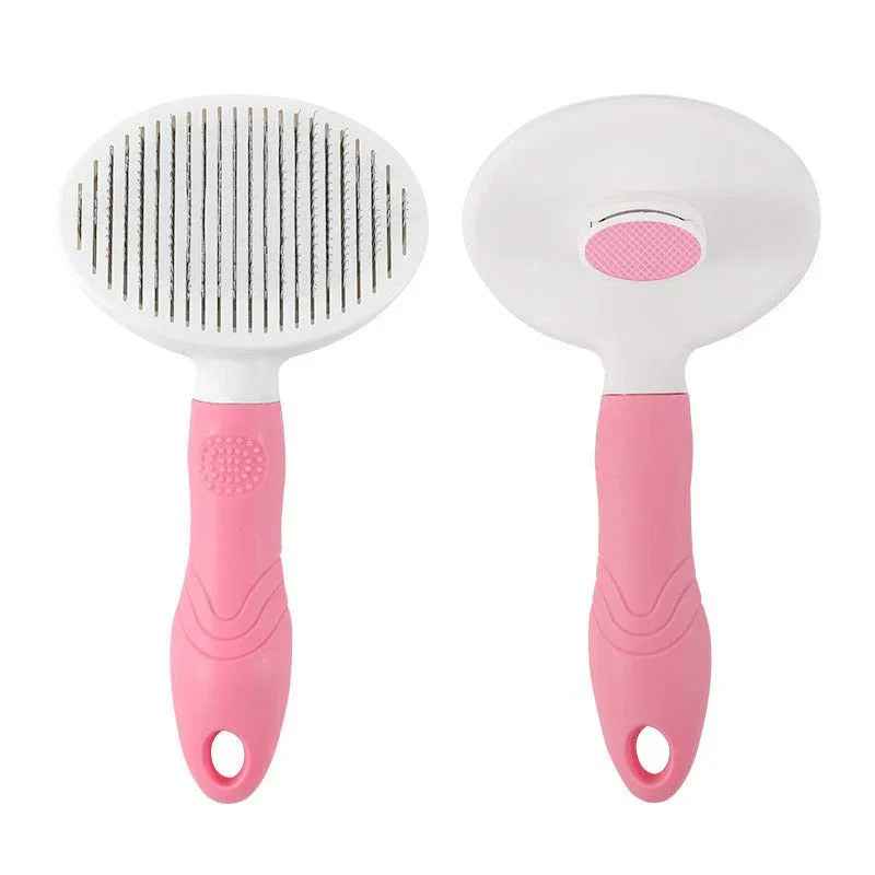SolPaws Self-Cleaning Pet Grooming Brush - One-Click Deshedding & Massage Tool