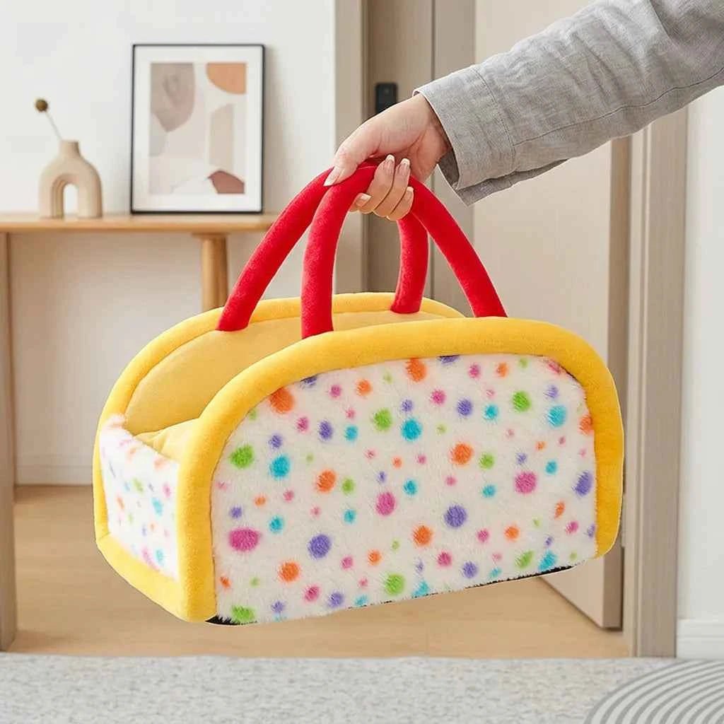 2 - in - 1 Portable Pet Bed & Car Seat - Cozy Polka Dot Cuddle Basket for Cats & Small Dogs - SolPaws C2h1