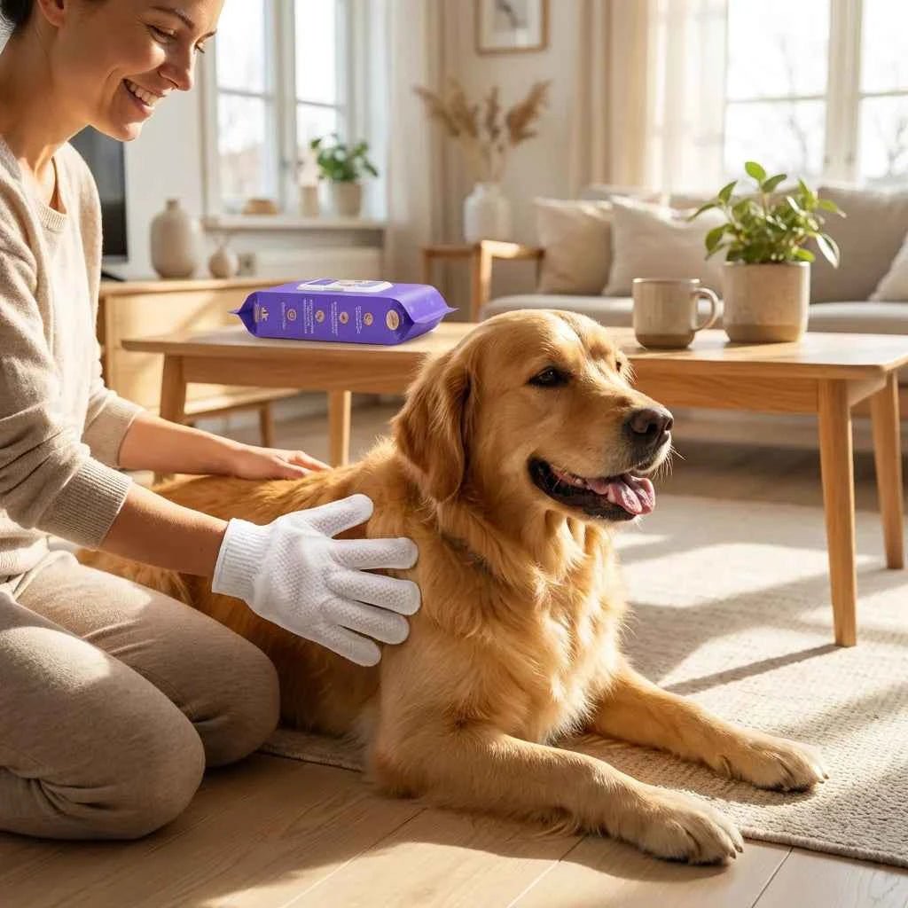 SolPaws™ Disposable Pet Grooming Gloves - No-Rinse Deodorizing Cleaning Wipes (20 PCS/Pack)
