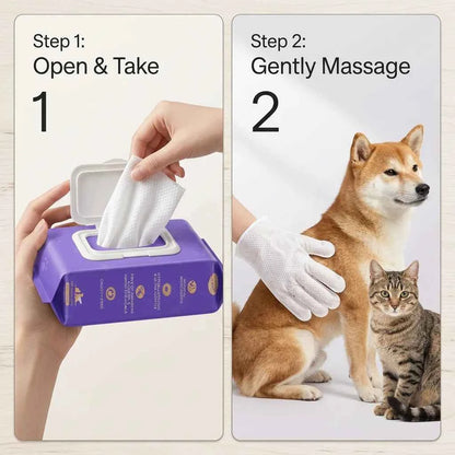 SolPaws™ Disposable Pet Grooming Gloves - No-Rinse Deodorizing Cleaning Wipes (20 PCS/Pack)