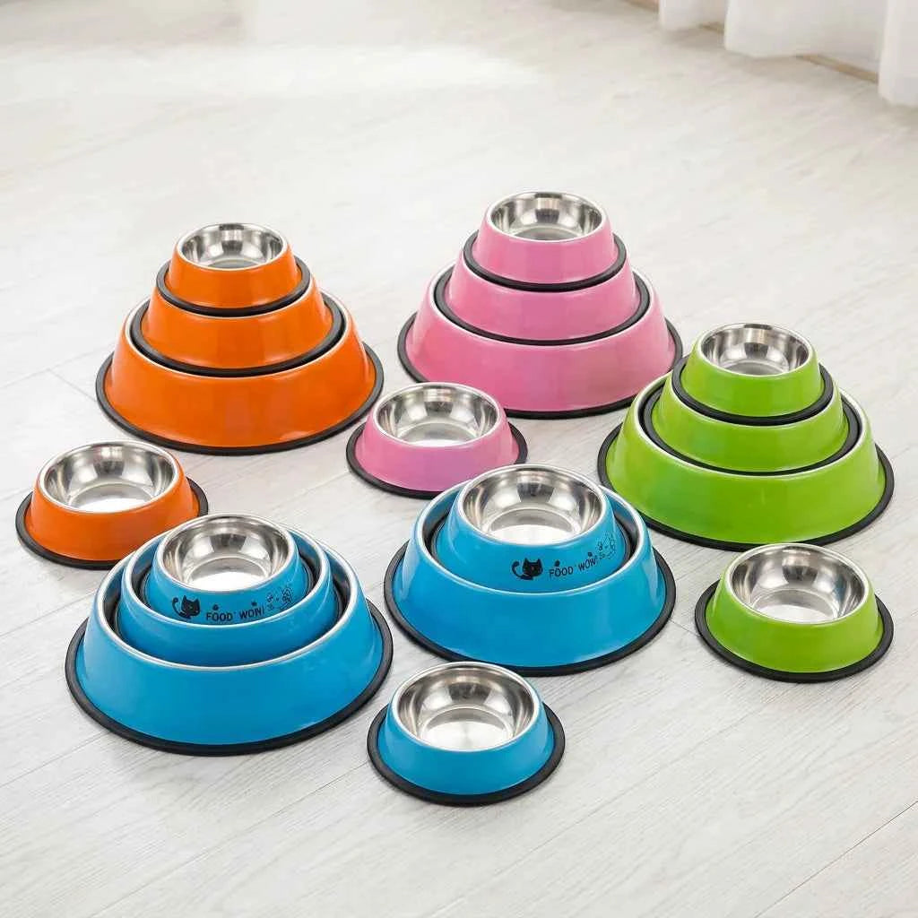 SolPaws™ Premium Stainless Steel Non-Slip Pet Bowl - Durable & Colorful Feeding Solution