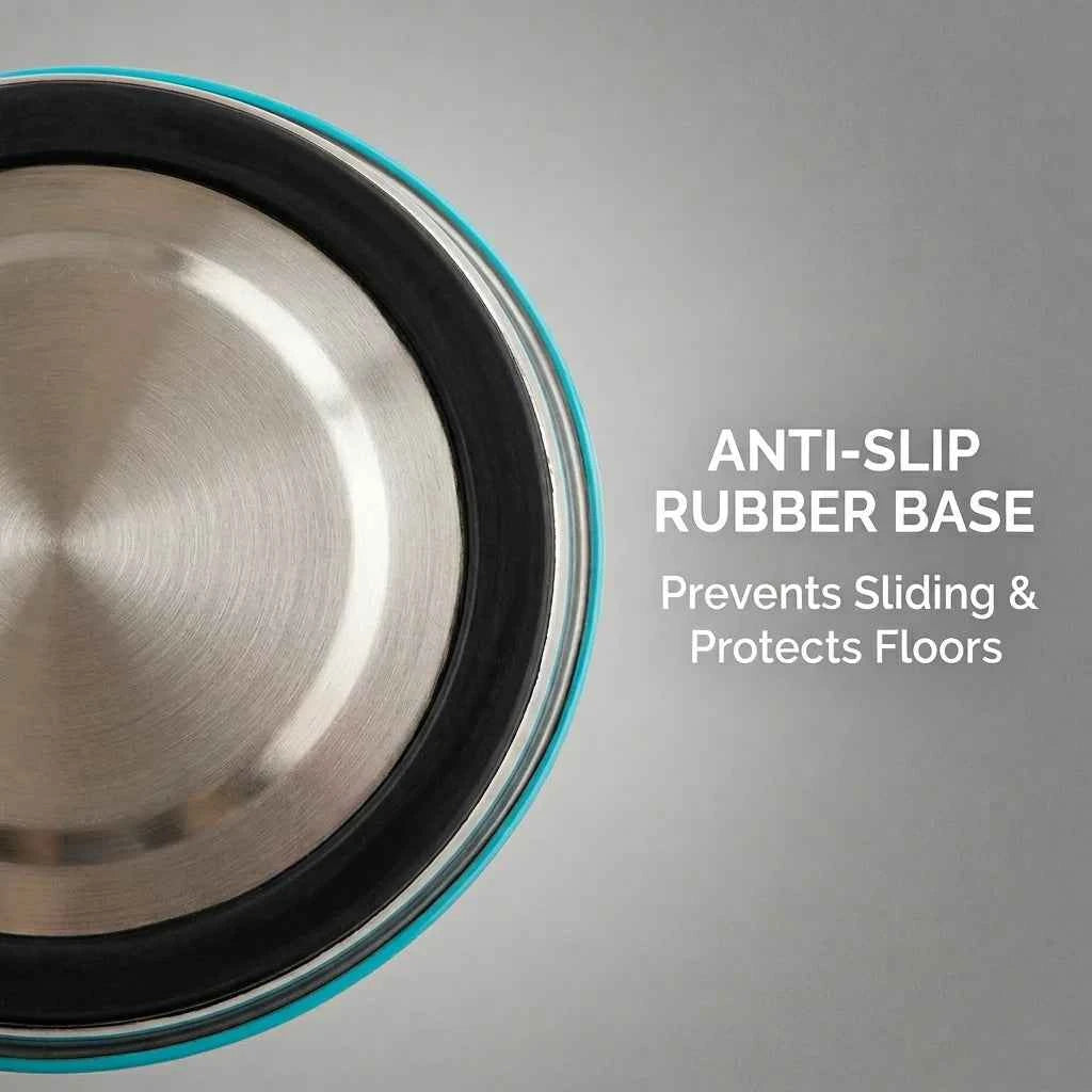 SolPaws™ Premium Stainless Steel Non-Slip Pet Bowl - Durable & Colorful Feeding Solution
