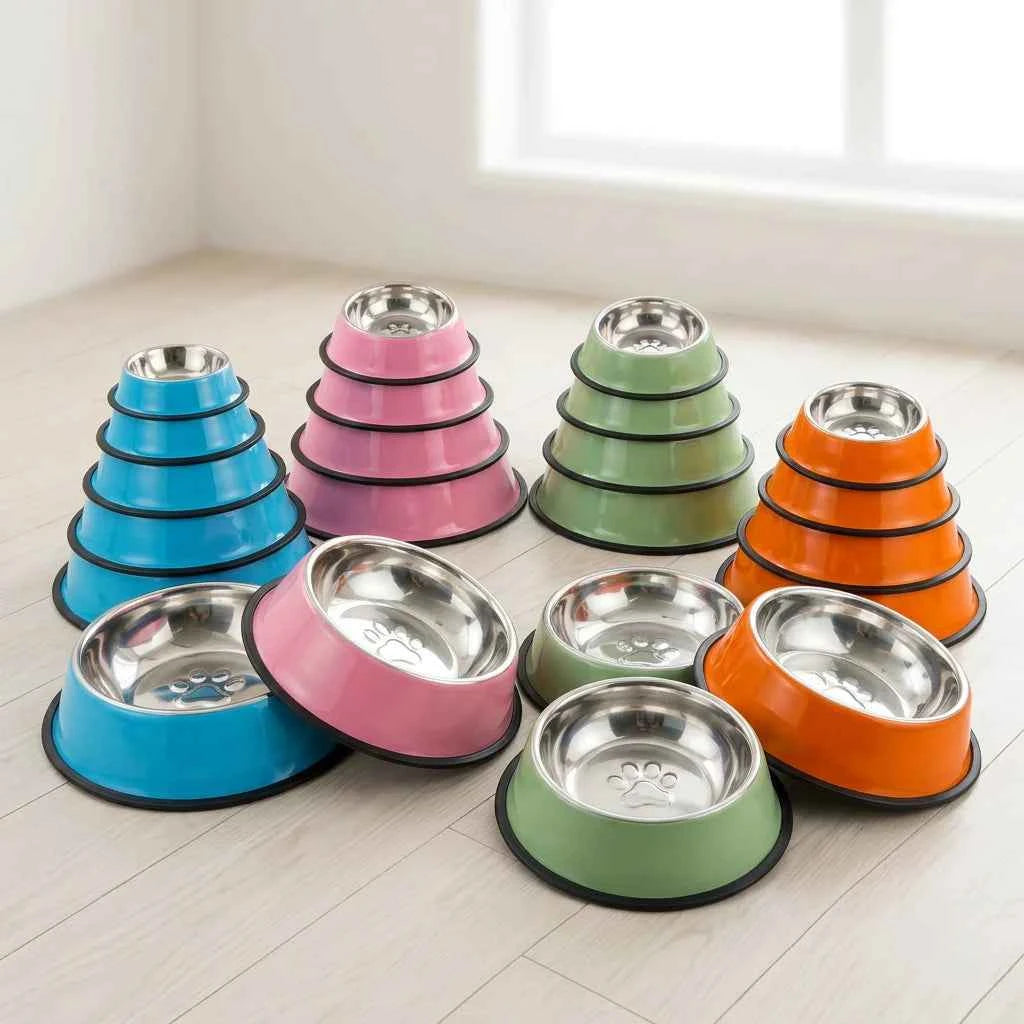 SolPaws™ Premium Stainless Steel Non-Slip Pet Bowl - Durable & Colorful Feeding Solution