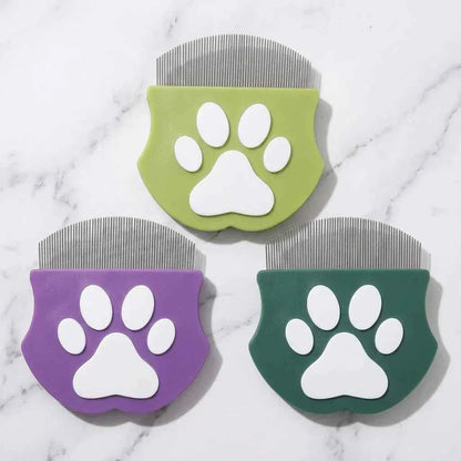 Professional Mini Pet Face Comb - Tear Stain Remover & Precision Facial Grooming Brush for Dogs & Cats - Fine Arched Stainless Steel Teeth