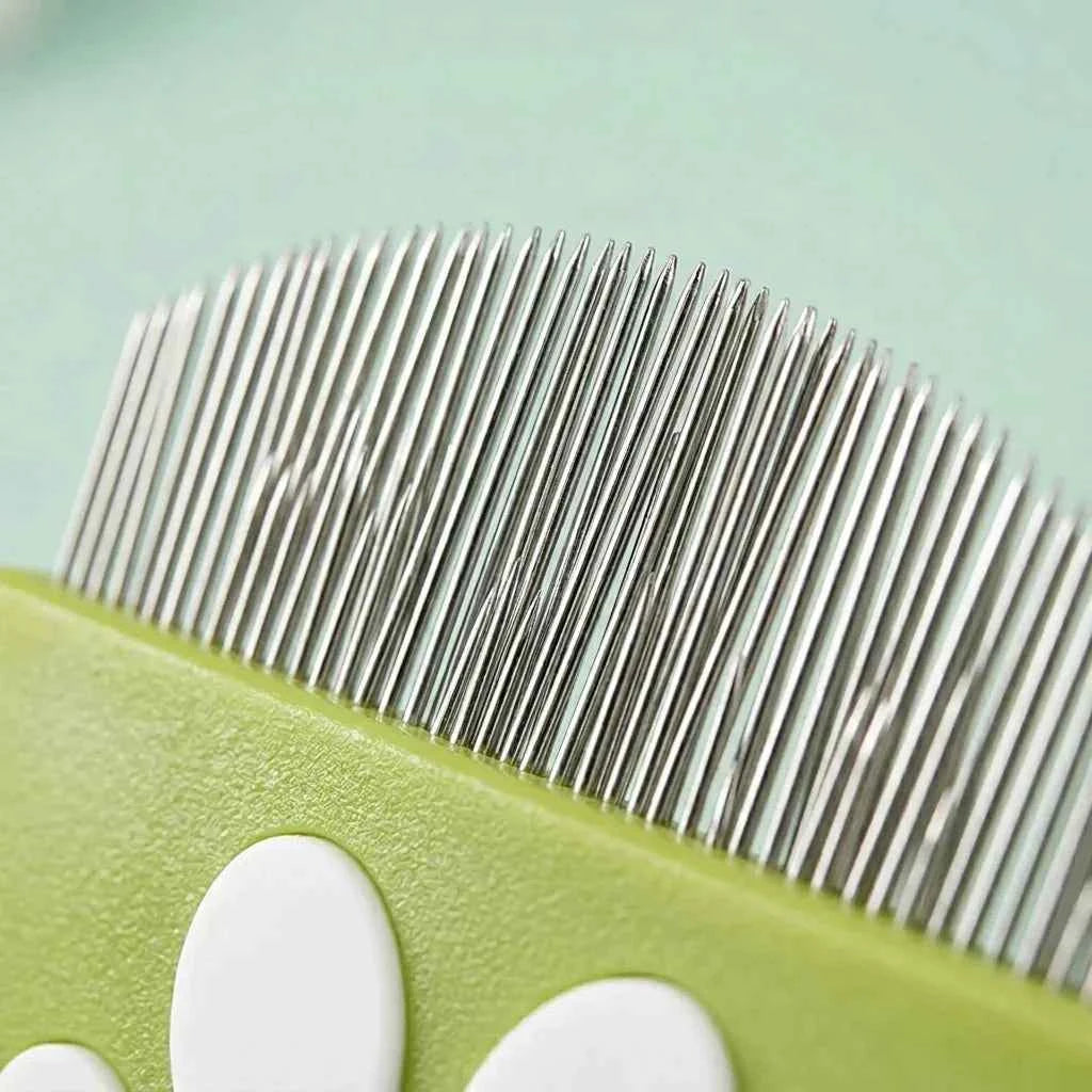 Professional Mini Pet Face Comb - Tear Stain Remover & Precision Facial Grooming Brush for Dogs & Cats - Fine Arched Stainless Steel Teeth