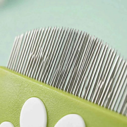 Professional Mini Pet Face Comb - Tear Stain Remover & Precision Facial Grooming Brush for Dogs & Cats - Fine Arched Stainless Steel Teeth