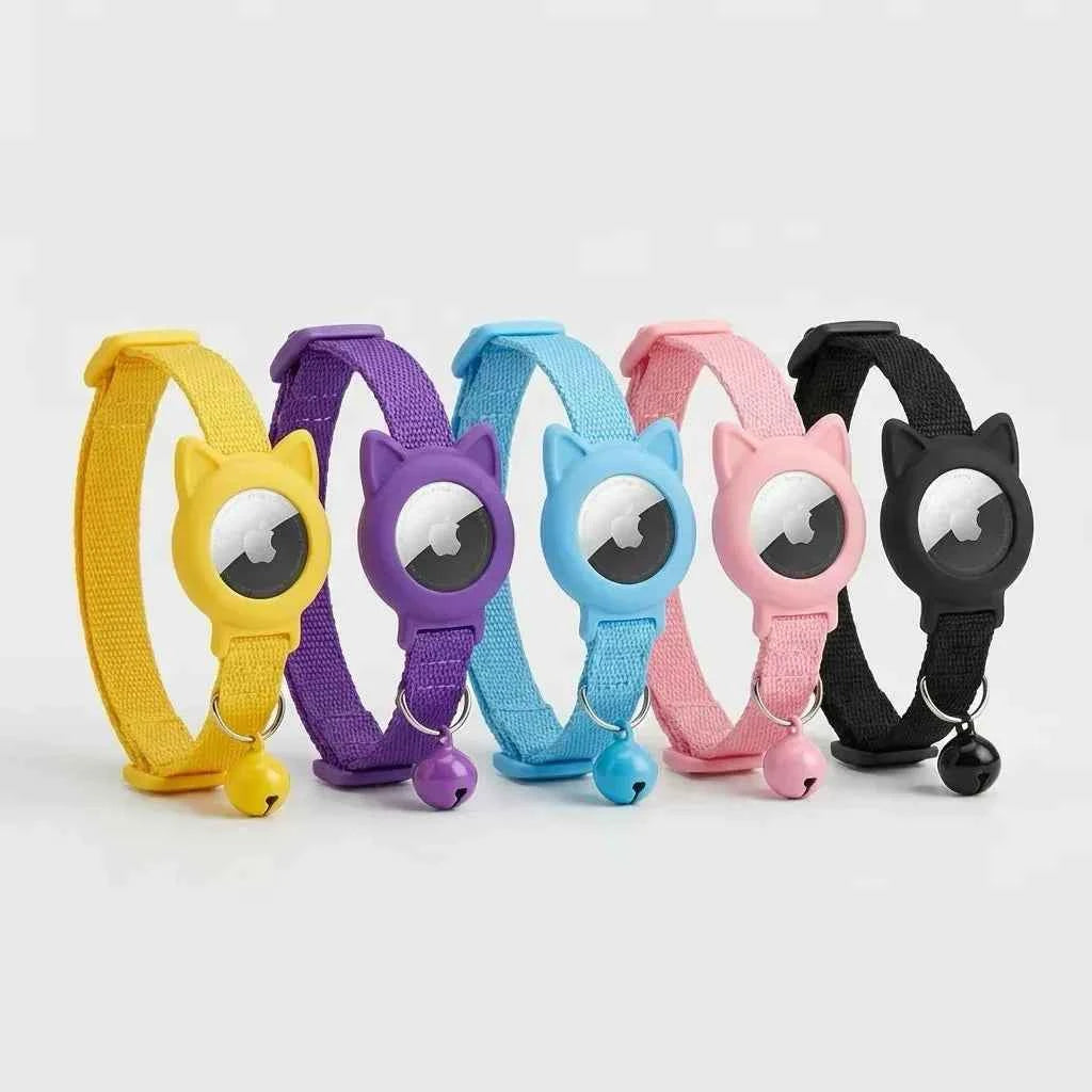 Safety AirTag Pet Collar - Reflective with Cat-Ear Breakaway Buckle