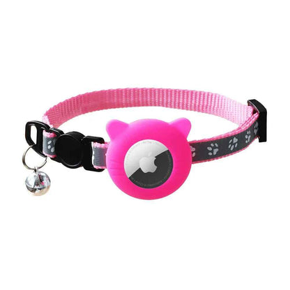 Safety AirTag Pet Collar - Reflective with Cat-Ear Breakaway Buckle