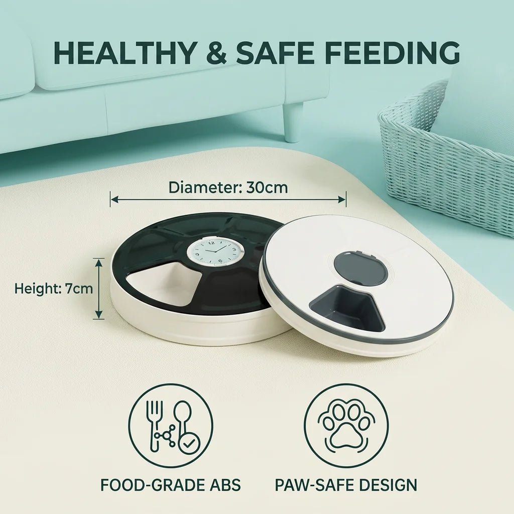 SolPaws™ 6 - Meal Automatic Pet Feeder - 24H Smart Timer & Portion Control - SolPaws C2h1