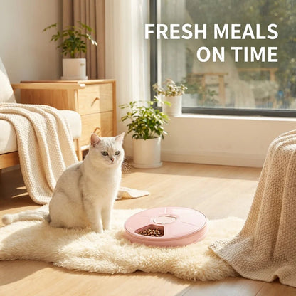 SolPaws™ 6 - Meal Automatic Pet Feeder - 24H Smart Timer & Portion Control - SolPaws C2h1