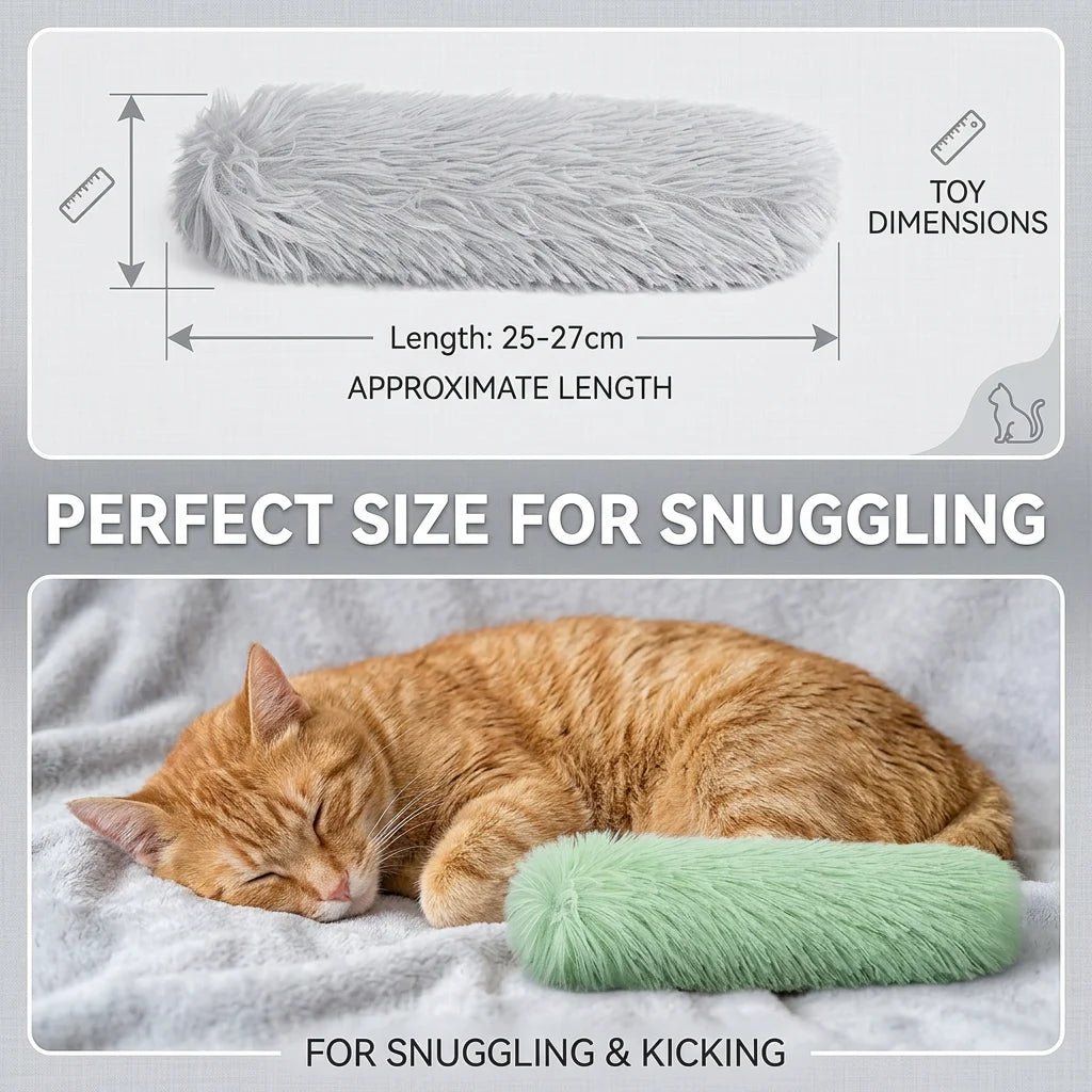 SolPaws™ Catnip & Crinkle Plush Toy Pillow - Soft Interactive Kicker Toy - SolPaws C2h1
