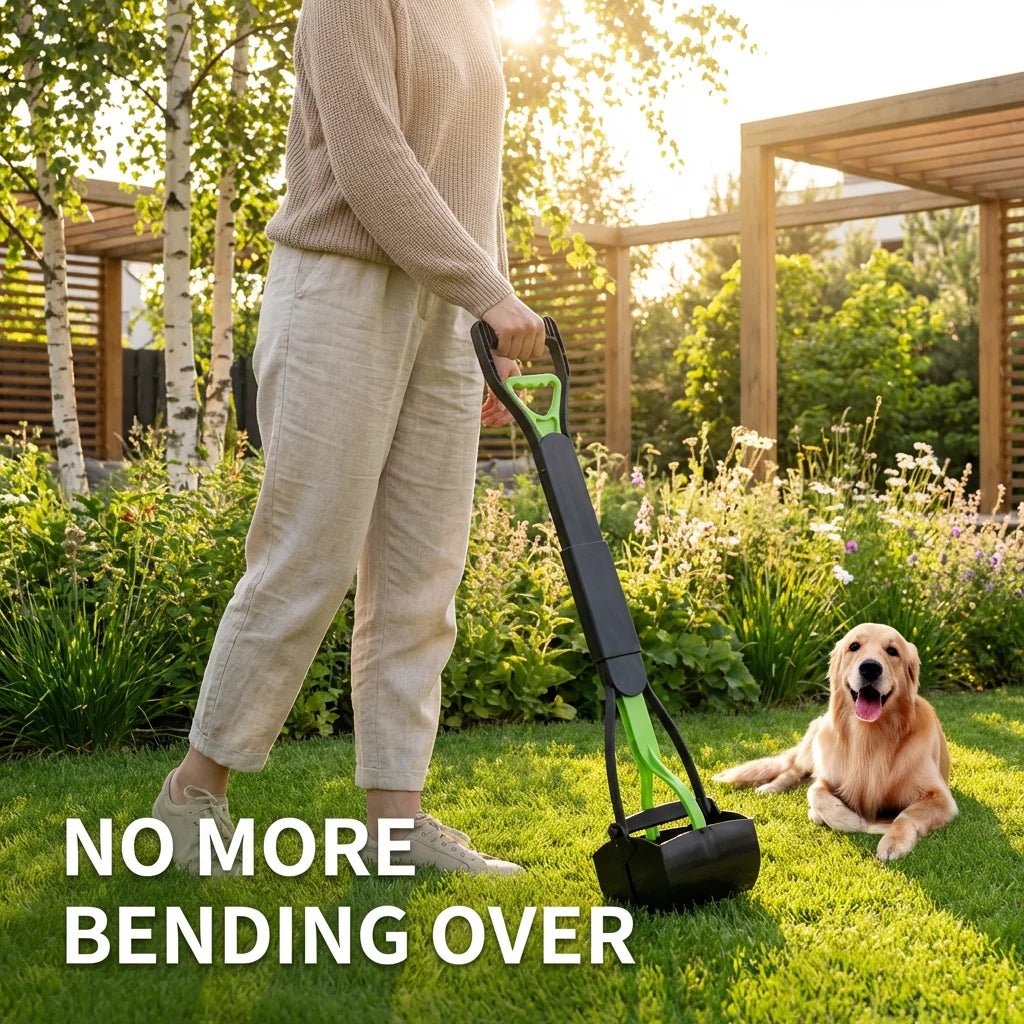 SolPaws™ Ergonomic Long - Handle Poop Scooper - Foldable 70cm Heavy - Duty Pet Waste Remover - SolPaws C2h1