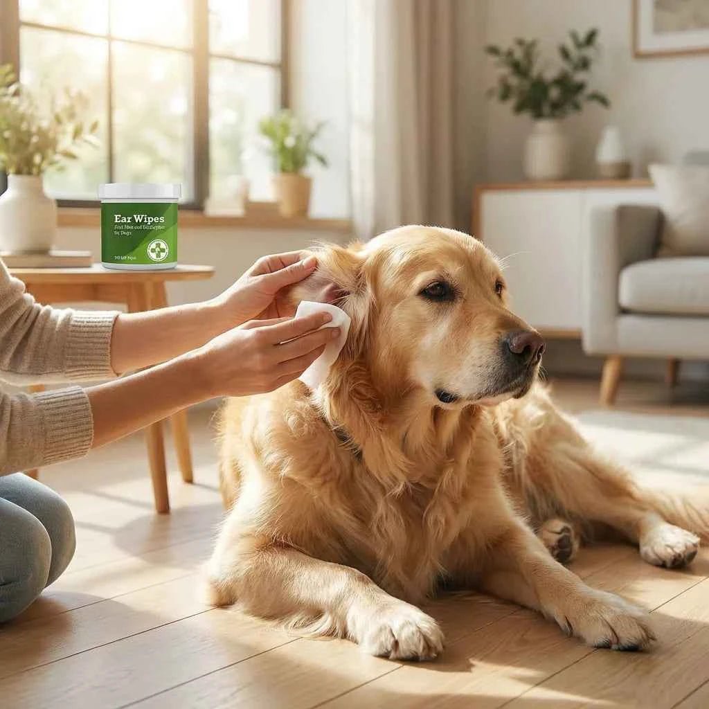 SolPaws™ Gentle Pet Ear Cleaning Wipes - Deodorizing & Anti - Itch Solution for Pet Ear Care - SolPaws C2h1