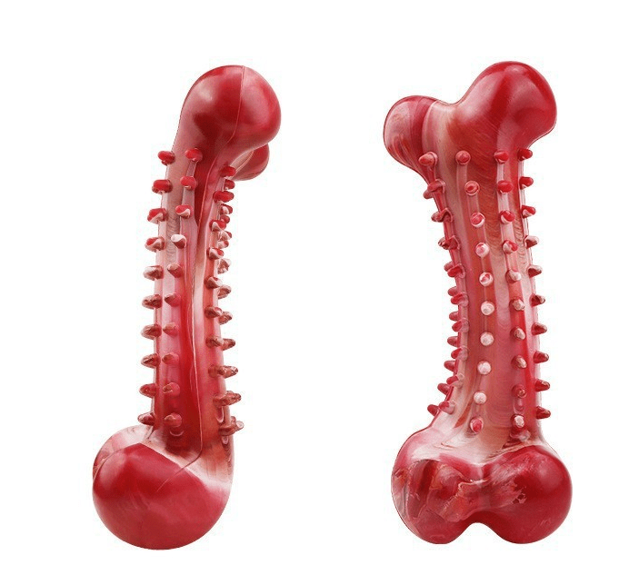 SolPaws Indestructible Rubber Bone Chew Toy - Teeth Cleaning & Stress Relief - SolPaws C2h1