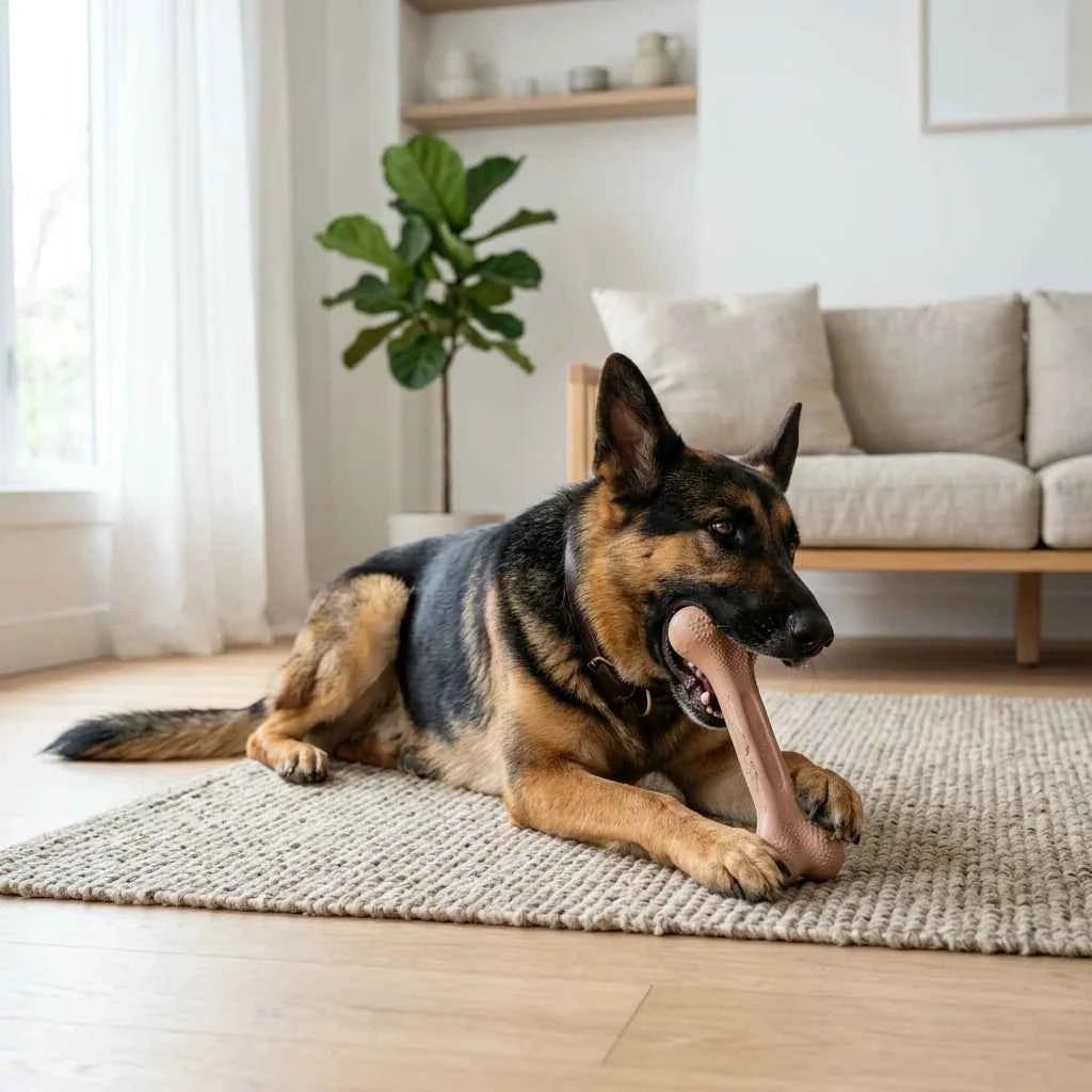 SolPaws Indestructible Rubber Bone Chew Toy - Teeth Cleaning & Stress Relief - SolPaws C2h1
