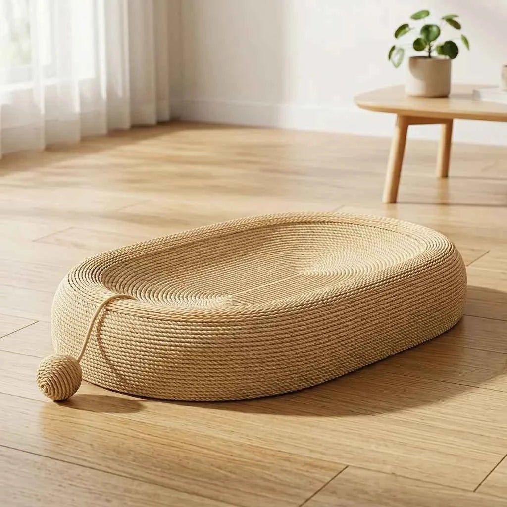 SolPaws™ Natural Jute Cat Scratcher - Durable 2 - in - 1 Scratching & Sleeping Bed - SolPaws C2h1