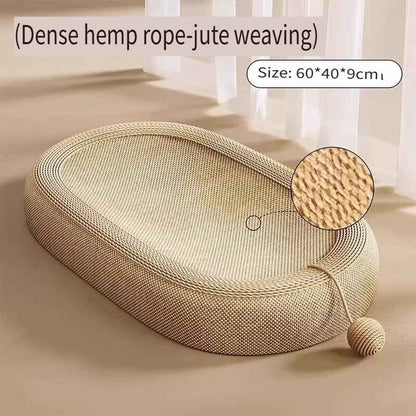 SolPaws™ Natural Jute Cat Scratcher - Durable 2 - in - 1 Scratching & Sleeping Bed - SolPaws C2h1