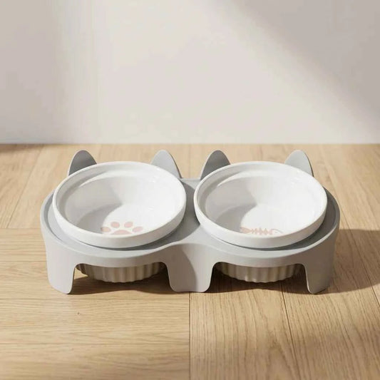 SolPaws™ Nordic Ceramic Elevated Dog Bowls - Ergonomic Neck Protection - SolPaws C2h1