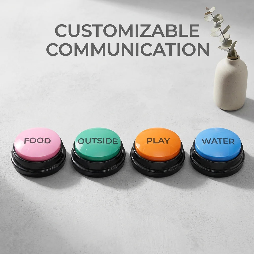SolPaws™ Pet Communication Buttons - Customizable Talking Training Set - SolPaws C2h1