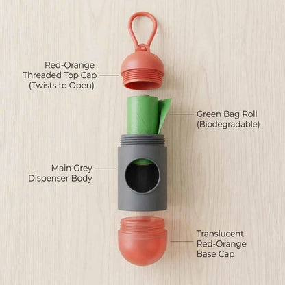 SolPaws™ Pet Waste Bag Dispenser - Portable & Compact Capsule Holder for Travel - SolPaws C2h1