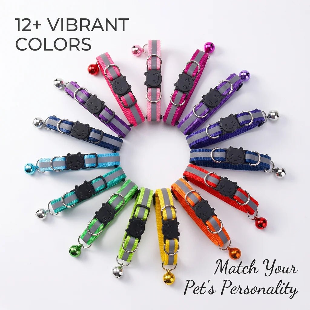 SolPaws™ Reflective Safety Pet Collar - Adjustable with Quick - Release Buckle & Bell - SolPaws C2h1