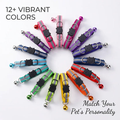 SolPaws™ Reflective Safety Pet Collar - Adjustable with Quick - Release Buckle & Bell - SolPaws C2h1
