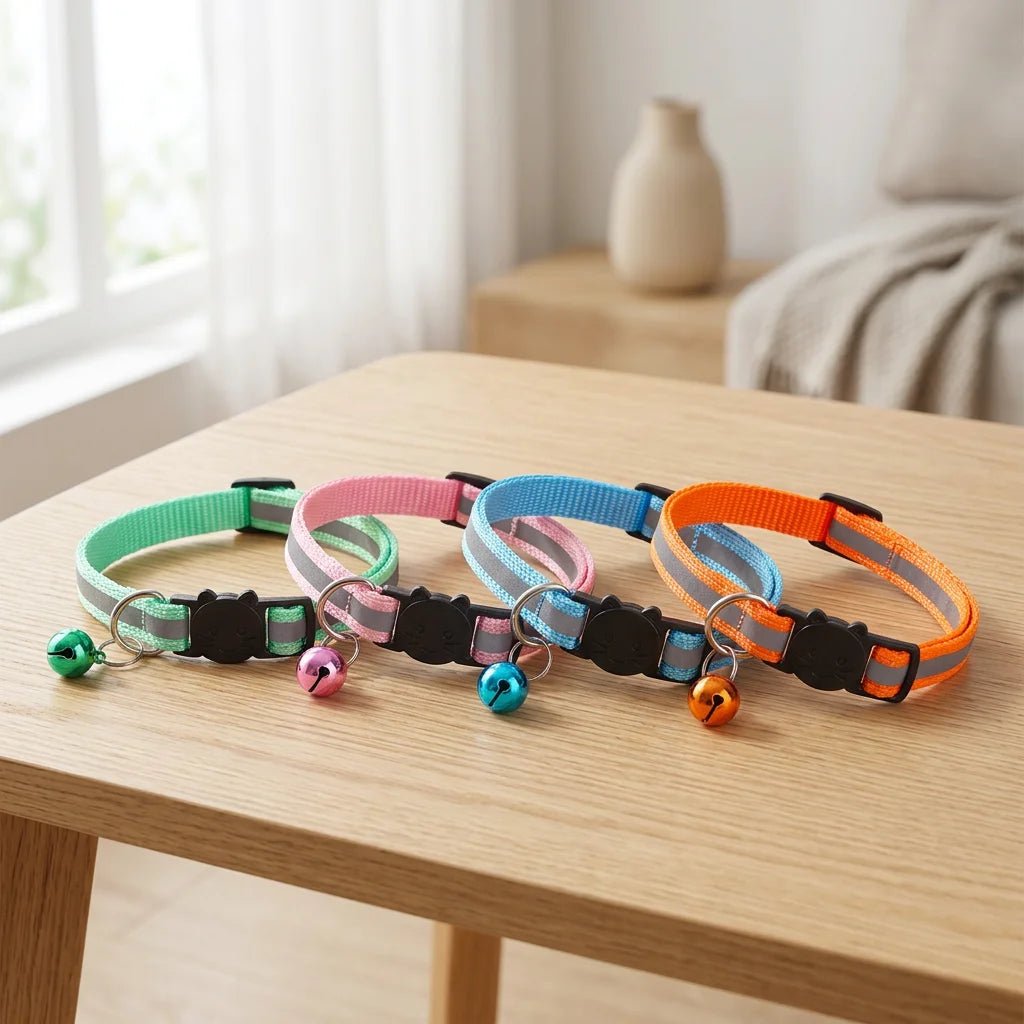 SolPaws™ Reflective Safety Pet Collar - Adjustable with Quick - Release Buckle & Bell - SolPaws C2h1