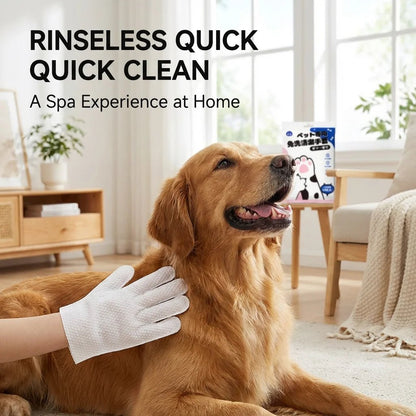 SolPaws™ Rinseless Grooming & Deodorizing Gloves - Tea Scented Quick - Clean Spa Gloves - SolPaws C2h1
