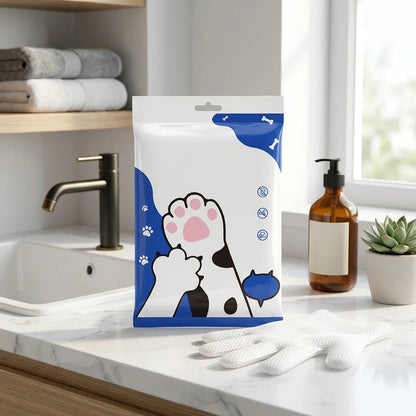 SolPaws™ Rinseless Grooming & Deodorizing Gloves - Tea Scented Quick - Clean Spa Gloves - SolPaws C2h1
