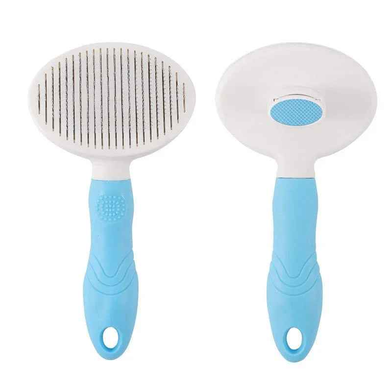 SolPaws Self-Cleaning Pet Grooming Brush - One-Click Deshedding & Massage Tool