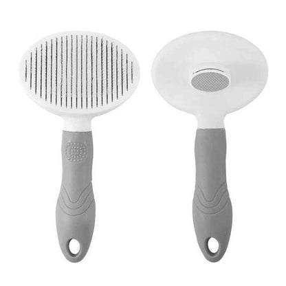 SolPaws Self-Cleaning Pet Grooming Brush - One-Click Deshedding & Massage Tool