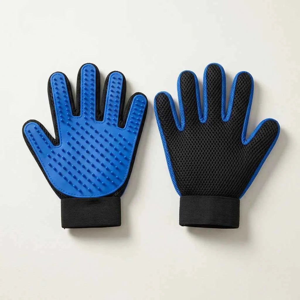SolPaws™ Silicone Pet Grooming Glove - 255 Tips Enhanced Five - Finger Design for Effective Grooming and Massage - SolPaws C2h1