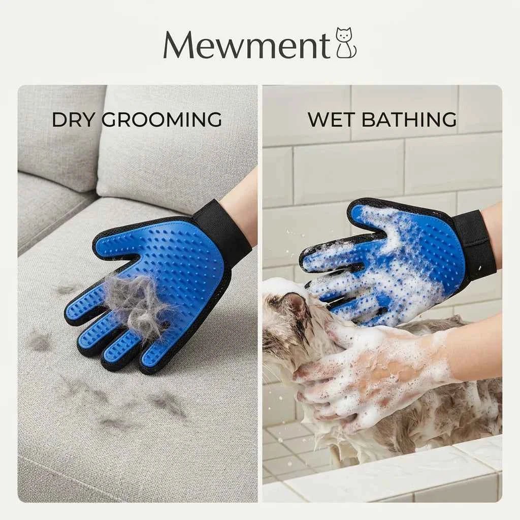 SolPaws™ Silicone Pet Grooming Glove - 255 Tips Enhanced Five - Finger Design for Effective Grooming and Massage - SolPaws C2h1