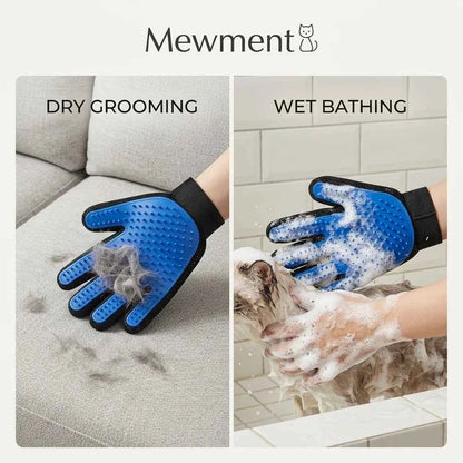 SolPaws™ Silicone Pet Grooming Glove - 255 Tips Enhanced Five - Finger Design for Effective Grooming and Massage - SolPaws C2h1