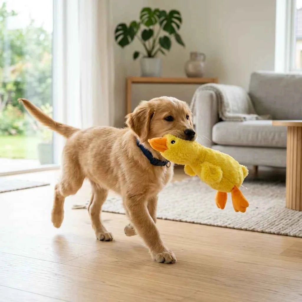 SolPaws Squeaky Plush Duck Pet Toy - Durable & Teeth Grinding - SolPaws C2h1