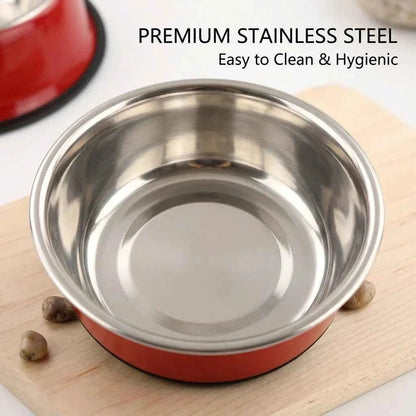 SolPaws™ Stainless Steel Pet Bowl - Premium Non - Slip & Durable Feeding Solution - SolPaws C2h1