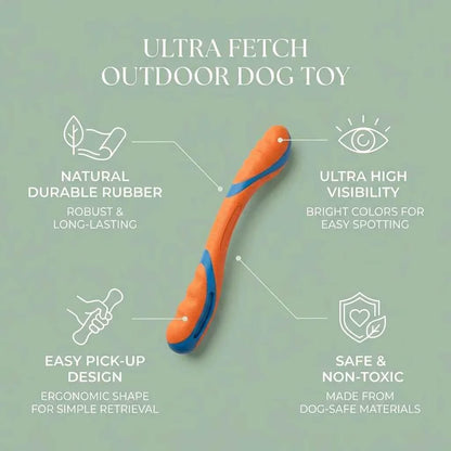SolPaws Ultra Fetch Stick - 12 - inch Interactive Outdoor Dog Toy - SolPaws C2h1