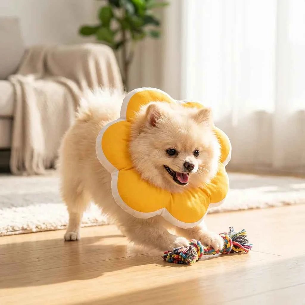 Waterproof Recovery Collar for Pets - Soft Adjustable Elizabethan Cone for Cats & Small Dogs - Stress - Free Healing & Comfort Pillow - SolPaws C2h1
